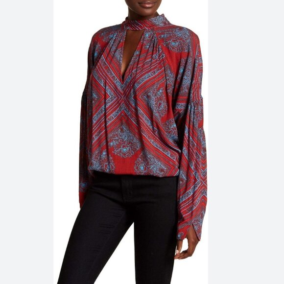 Free People women's M Walking on a Dream keyhole tunic top EUC - Picture 3 of 13